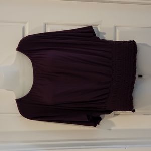 Women's Purple Tammy Mars scrunched Bat Sleeve Blouse Size M